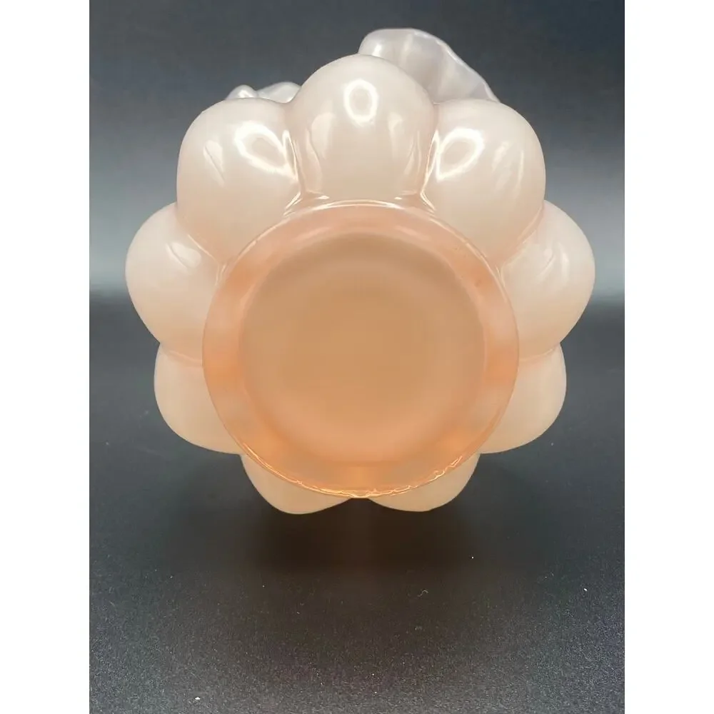 Vintage Fenton Large Ruffled  Pink Melon 8” Vase